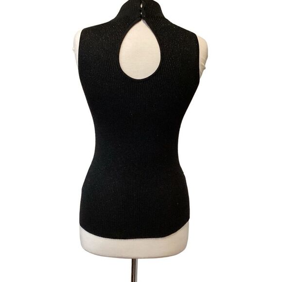 Cache Sequin Metallic Sleeveless Top open back size Medium - Picture 10 of 14